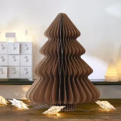 Abete di carta da appendere (H40 cm) Chiusura Magnetica Marrone