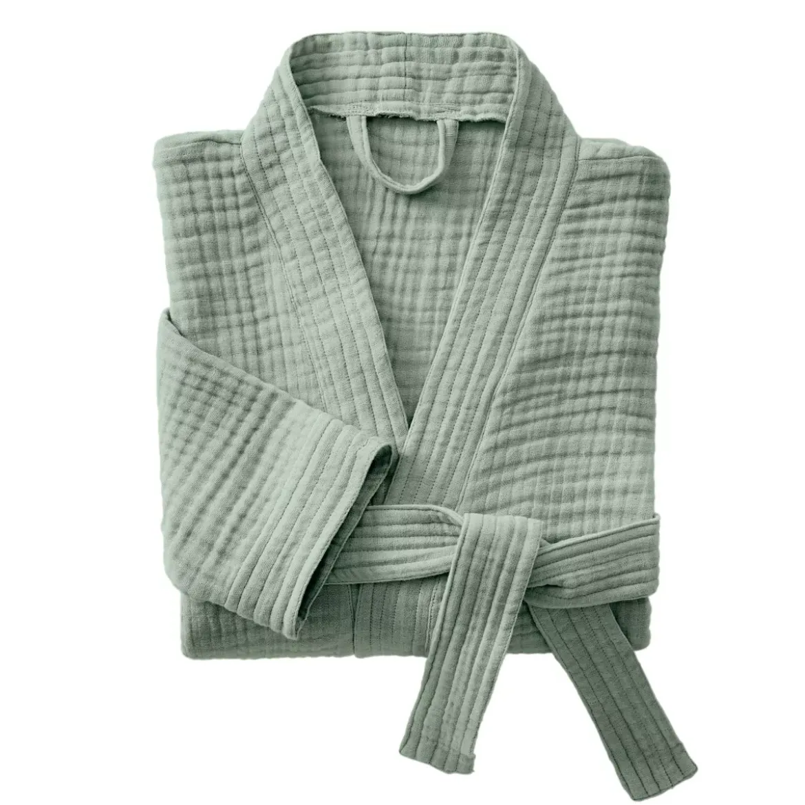 Accappatoio da bagno in garza di cotone L/XL Gaia Verde eucalipto