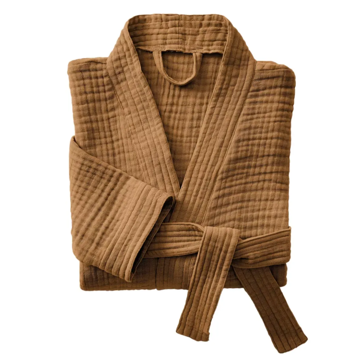 Accappatoio da bagno in garza di cotone L/XL Gaia Cammello