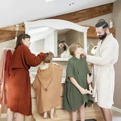 Accappatoio da bagno in garza di cotone S/M Gaia Terracotta