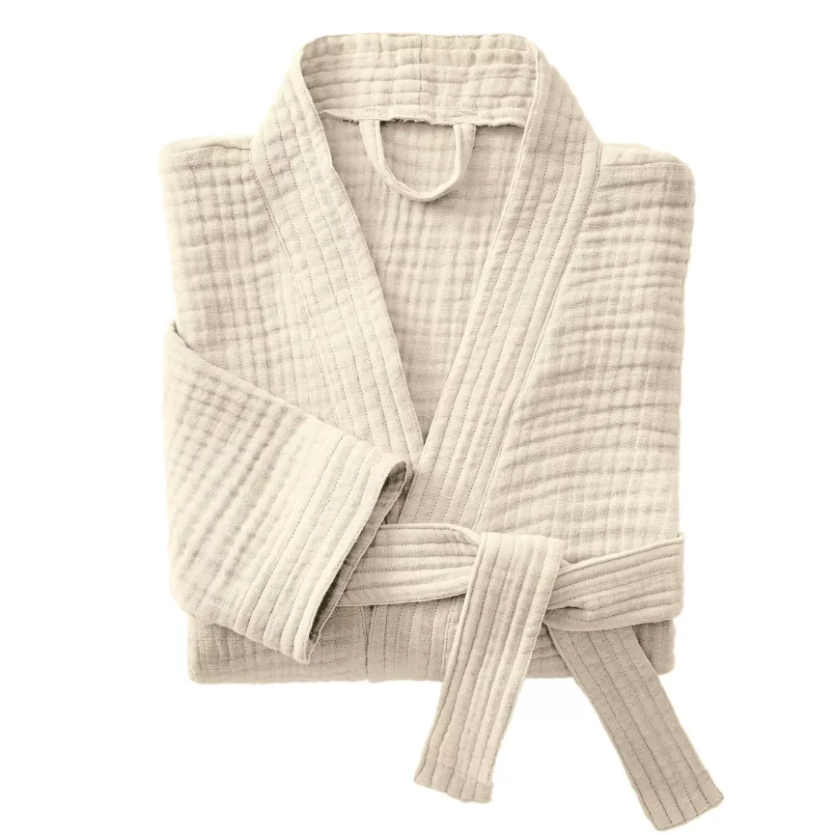 Accappatoio in garza di cotone L/XL Gaïa Beige pampa