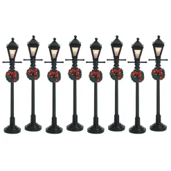 Accessori Lemax Set di 8 lampioni luminosi a pile
