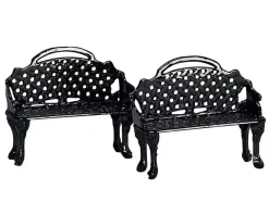 Accessori Lemax Set di 2 panchine per pazioatio