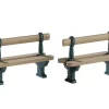 Accessori Lemax Set di 2 panchine di metallo