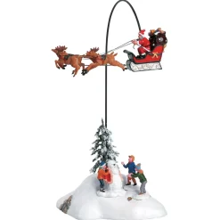 Accessorio Lemax animato (H32 cm) Babbo Natale arriva stasera