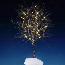 Accessorio Lemax luminoso (H24 cm) Albero di Noce bianco dorato