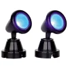 Accessorio Lemax luminoso (H3,5 cm) Set di 2 fari Proiettori luce blu