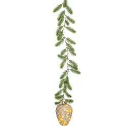 Addobbo natalizio luminoso da appendere 15 LED (H21 cm) Abete e Pigna Bianco caldo