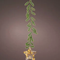 Addobbo natalizio luminoso da appendere con pile 15 LED (H20 cm) Stella Bianco caldo