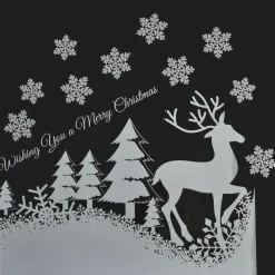 Adesivi di Natale per finestra Paesaggio Merry Christmas