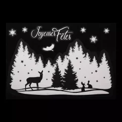Adesivo di Natale per finestra Paesaggio glitterato