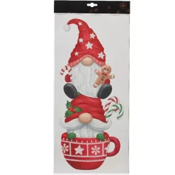 Adesivo di Natale per finestra Tazza e Gnomi golosi