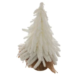 Albero decorativo in juta (H27 cm) Innevato Bianco