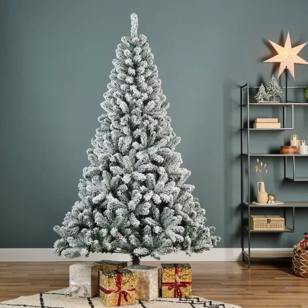 Albero di Natale artificiale King Alt. 210 cm Verde innevato