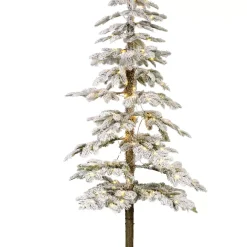 Albero di Natale artificiale luminoso 250 LED H240 cm Sierra Verde innevato