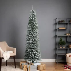 Albero di Natale artificiale Narrow Alt. 210 cm Verde innevato