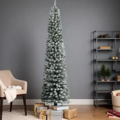 Albero di Natale artificiale Narrow Alt. 240 cm Verde innevato
