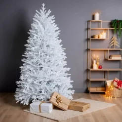 Albero di Natale artificiale H240 cm Quebec Bianco