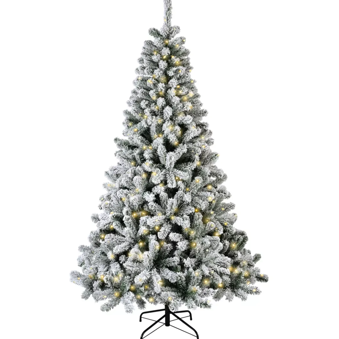 Albero di Natale artificiale luminoso 400 LED H240 cm King Verde innevato