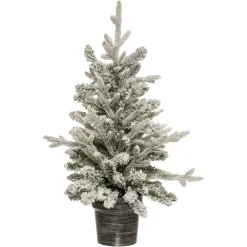 Albero di Natale artificiale in vaso (H70 cm) Frosty Verde innevato