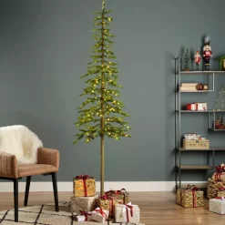 Albero di Natale artificiale luminoso 200 LED H210 cm Sierra Verde abete
