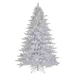 Albero di Natale artificiale H240 cm Odense Bianco iridescente e glitterato