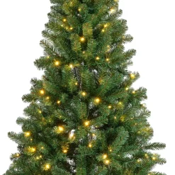 Albero di Natale artificiale luminoso 320 LED H210 cm King Verde albero