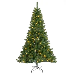 Albero di Natale artificiale luminoso 200 LED H150 cm King Verde abete