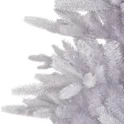 Albero di Natale artificiale H210 cm Odense Bianco iridescente e glitterato
