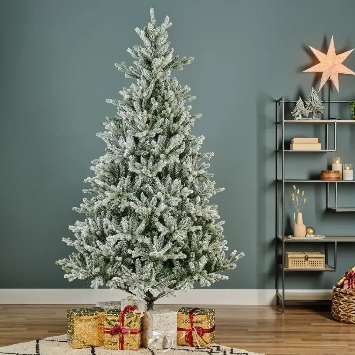 Albero di Natale artificiale Allix Alt. 298 cm Verde innevato