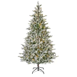 Albero di Natale artificiale luminoso 560 LED (H240 cm) Allix Verde innevato