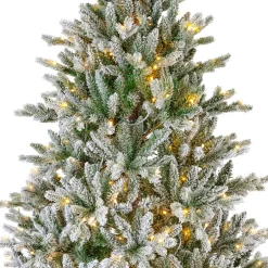 Albero di Natale artificiale luminoso 560 LED (H240 cm) Allix Verde innevato