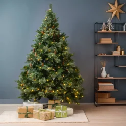 Albero di Natale artificiale luminoso H210 cm Washington Luxe Verde abete