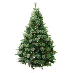 Albero di Natale artificiale luminoso H210 cm Washington Luxe Verde abete