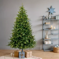 Albero di Natale artificiale luminoso 350 LED (H180 cm) Idaho Verde abete