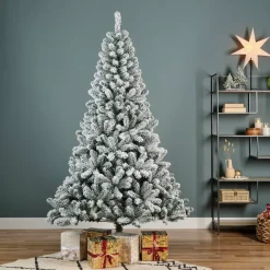 Albero di Natale artificiale King Alt. 240 cm Verde innevato