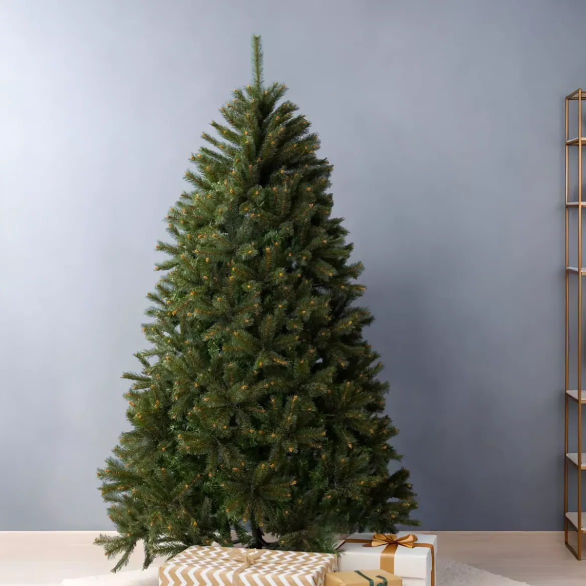 Albero di Natale artificiale (H300 cm) Stockholm Verde con finitura perlata
