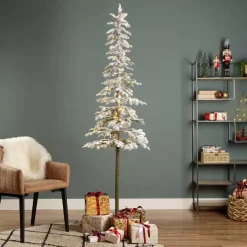 Albero di Natale artificiale luminoso 150 LED H180 cm Sierra Verde innevato