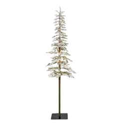 Albero di Natale artificiale luminoso 200 LED H210 cm Sierra Verde innevato