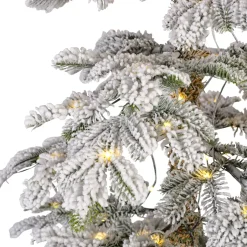 Albero di Natale artificiale luminoso 200 LED H210 cm Sierra Verde innevato