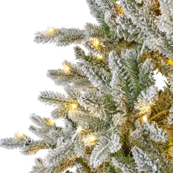 Albero di Natale artificiale luminoso 320 LED (H180 cm) Allix Verde innevato