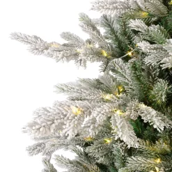 Albero di Natale artificiale luminoso 400 LED (H180 cm) Glorious Verde innevato