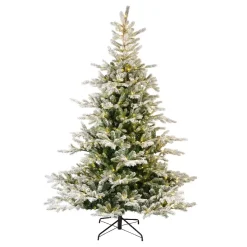 Albero di Natale artificiale luminoso 400 LED (H180 cm) Glorious Verde innevato