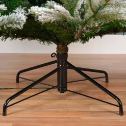 Albero di Natale artificiale luminoso 400 LED (H180 cm) Glorious Verde innevato