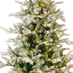 Albero di Natale artificiale luminoso 550 LED (H210 cm) Glorious Verde innevato