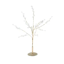 Albero di Natale da tavolo (H40 cm) Perle madreperlate e glitter Oro