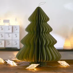 Albero di Natale di carta da appendere (H40 cm) Chiusura Magnetica Verde