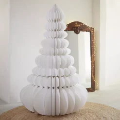 Albero di Natale Gigante da tavolo carta (H160 cm) Chiusura Magnetica Bianco