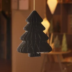 Albero di Natale in carta da appendere (H15 cm) chiusura magnetica Nero