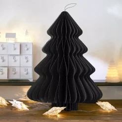 Albero di Natale in carta da appendere (H40 cm) chiusura Magnetica Nero